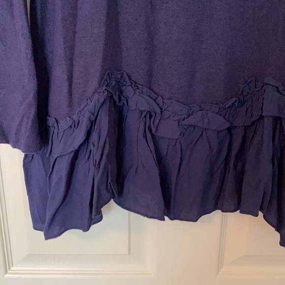 NWT Lane Bryant Navy Light Sweater with ruffles - Picture 3 of 5